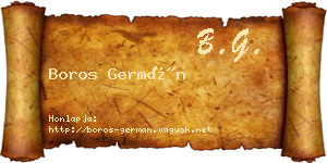 Boros Germán névjegykártya